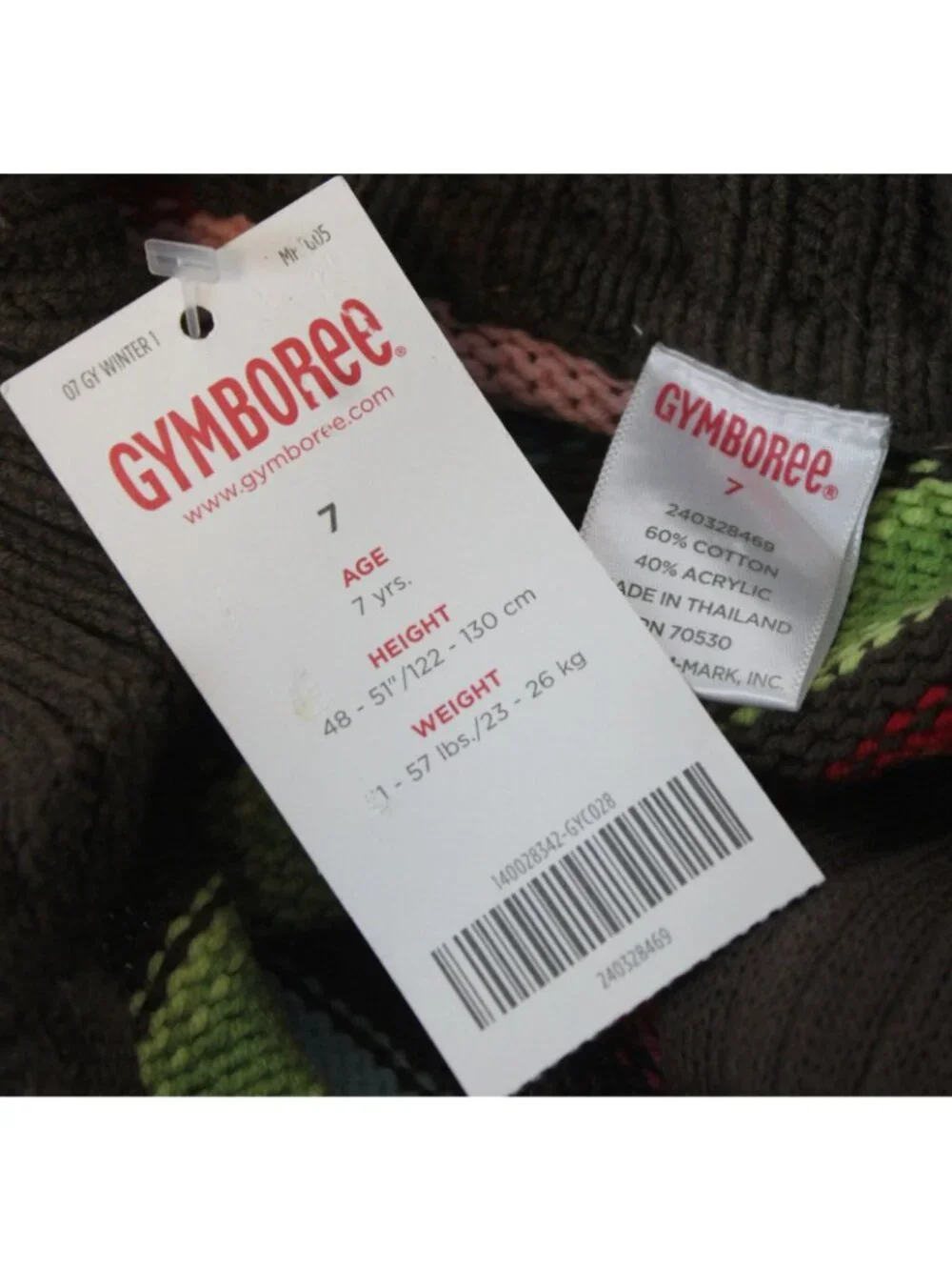 2007 Gymboree Cupcake Cutie Striped Cardigan Sweater sz 7 zippered Sweater Multi